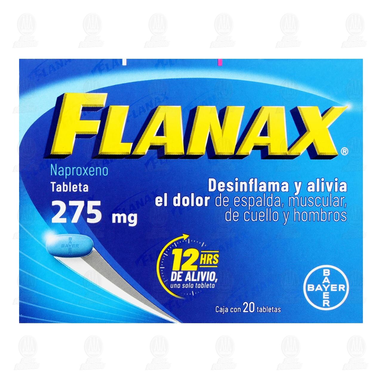 Flanax 275mg Analg&eacute;sico, 20 Tabletas. image number 1