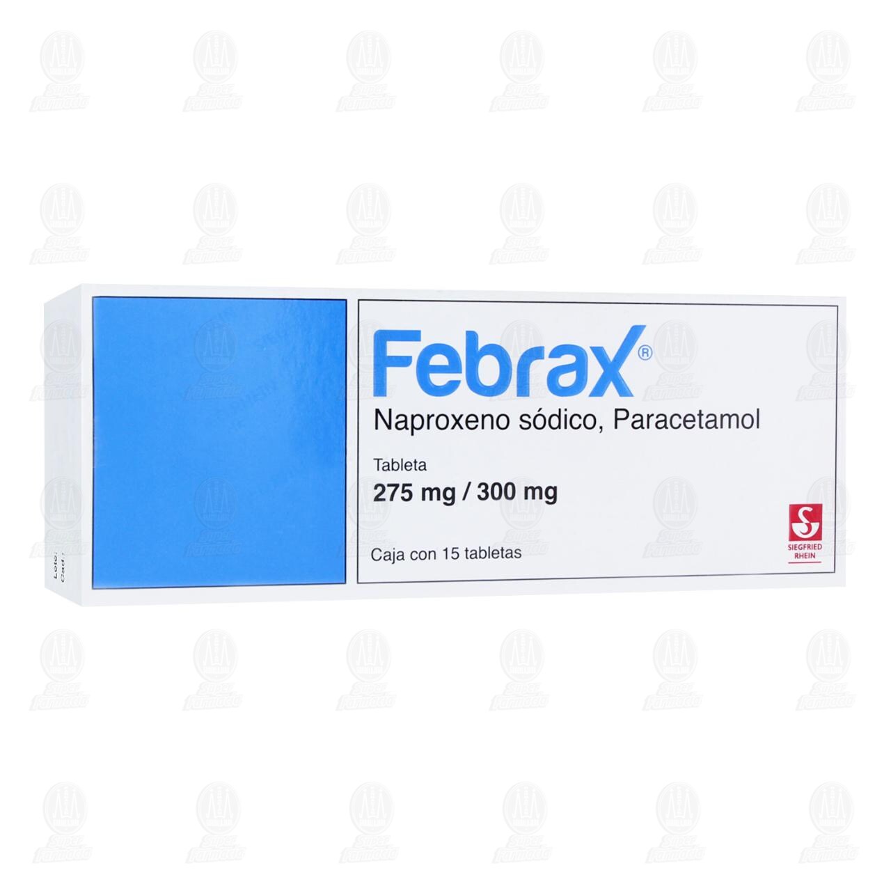 Febrax 275mg/300mg, 15 Tabletas. image number 0
