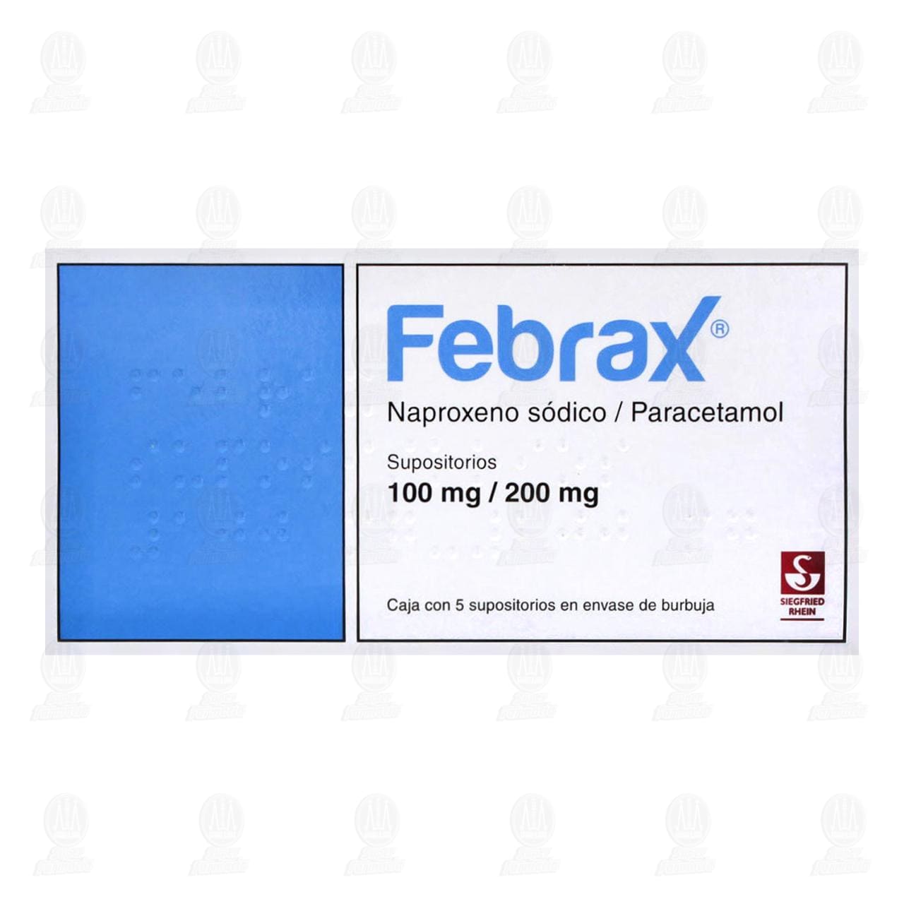 Febrax 100mg/200mg, 5 Supositorios. image number 1
