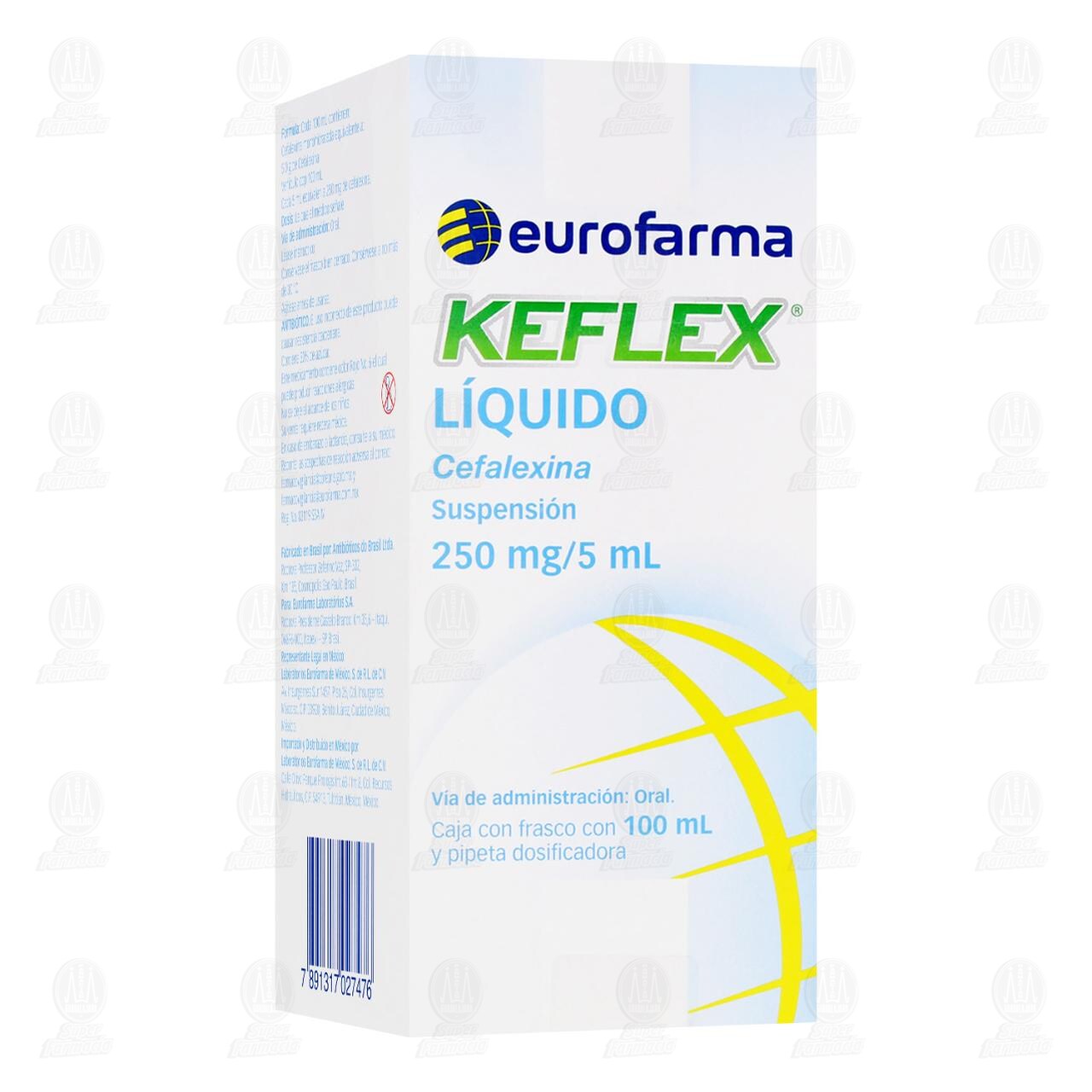 Keflex L&iacute;quido 250mg/5ml suspensi&oacute;n, 100 ml. image number 0