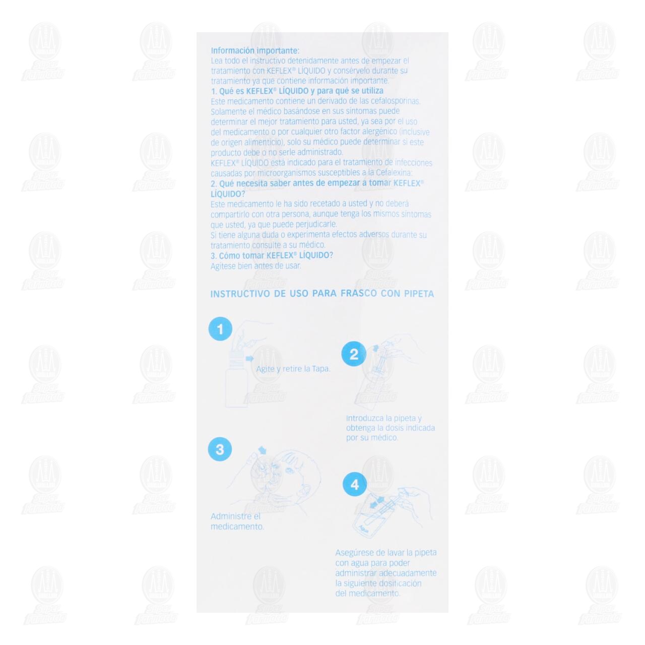 Keflex L&iacute;quido 250mg/5ml suspensi&oacute;n, 100 ml. image number 2