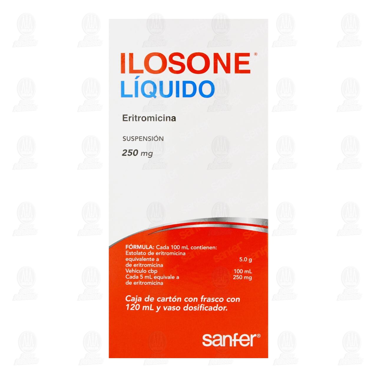 Ilosone L&iacute;quido 250 mg Suspensi&oacute;n, 120 ml. image number 2