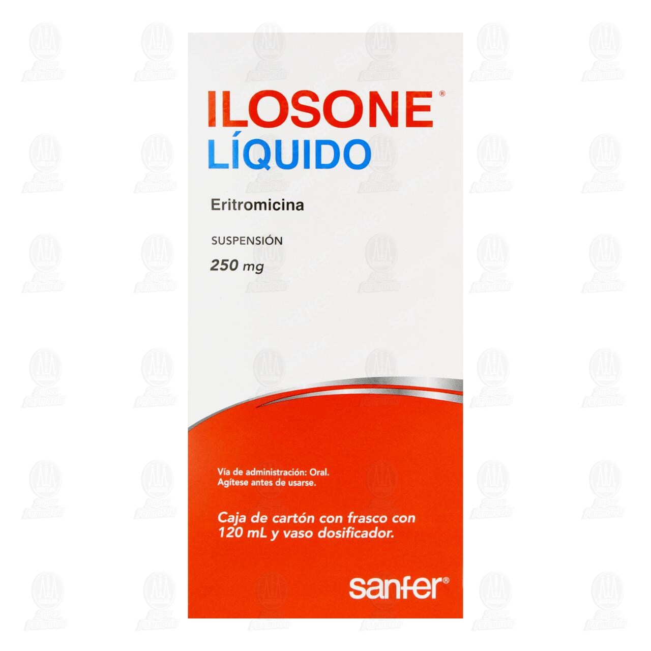 Ilosone L&iacute;quido 250 mg Suspensi&oacute;n, 120 ml. image number 1