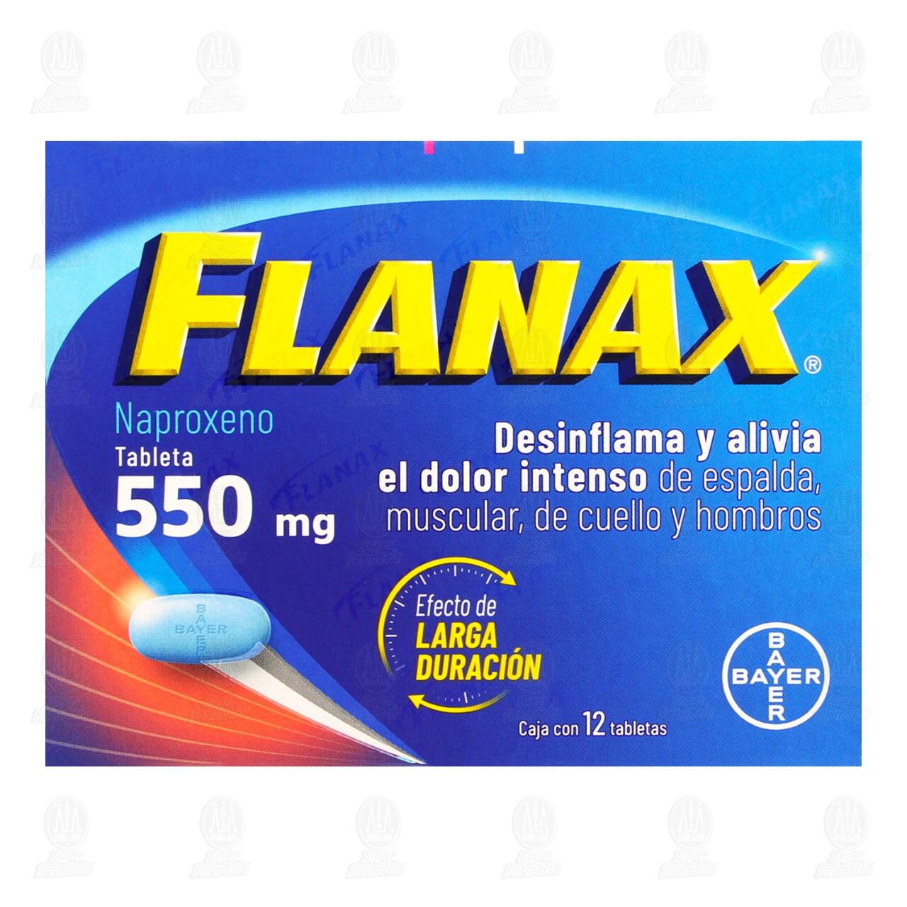 Flanax 550 mg Analg&eacute;sico, 12 Tabletas. image number 1