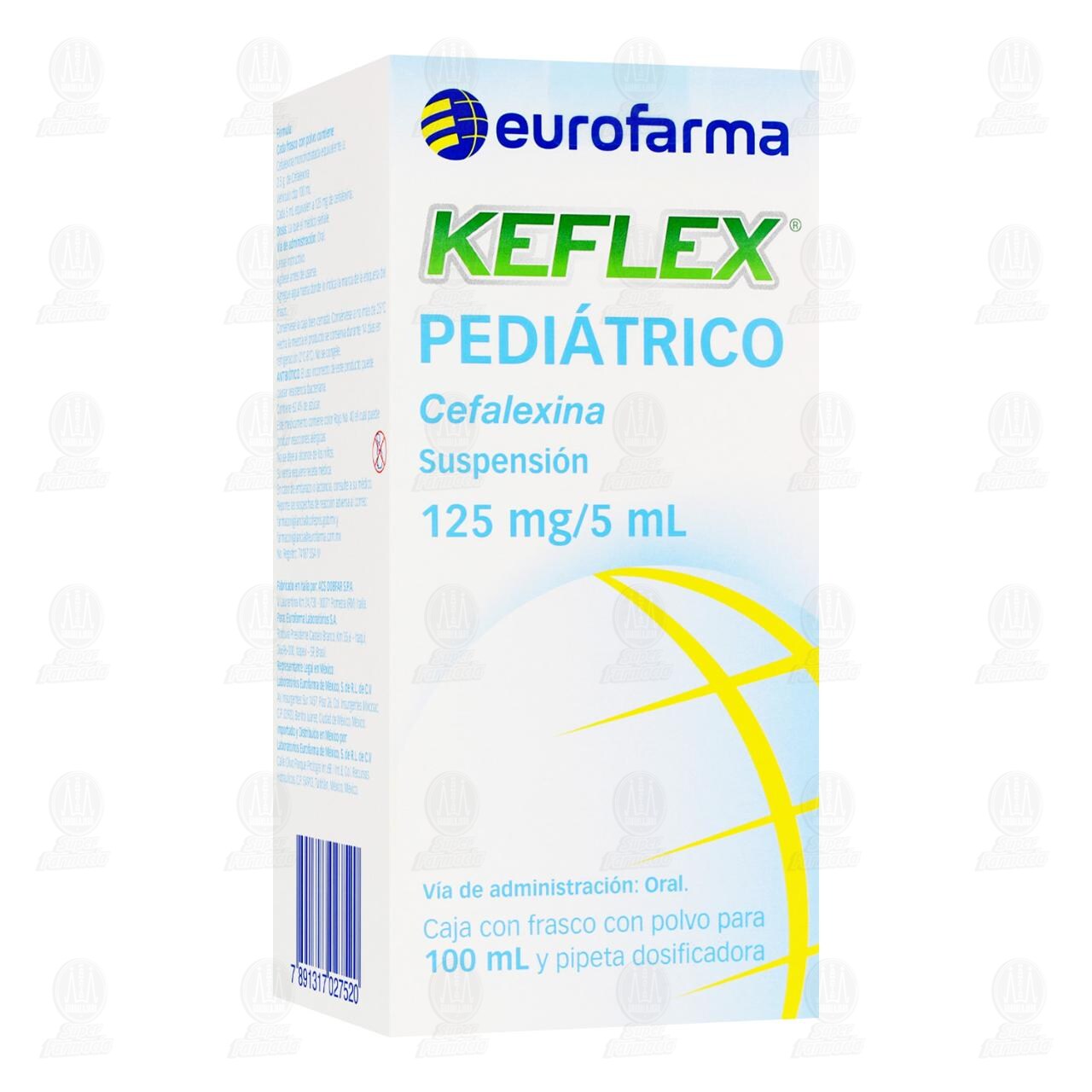 Keflex 125mg/5ml Pedi&aacute;trico Suspensi&oacute;n, 100 ml. image number 0