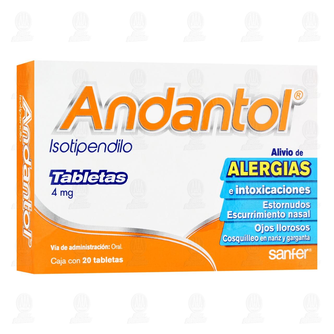 Andantol 4 mg, 20 Tabletas. image number 0