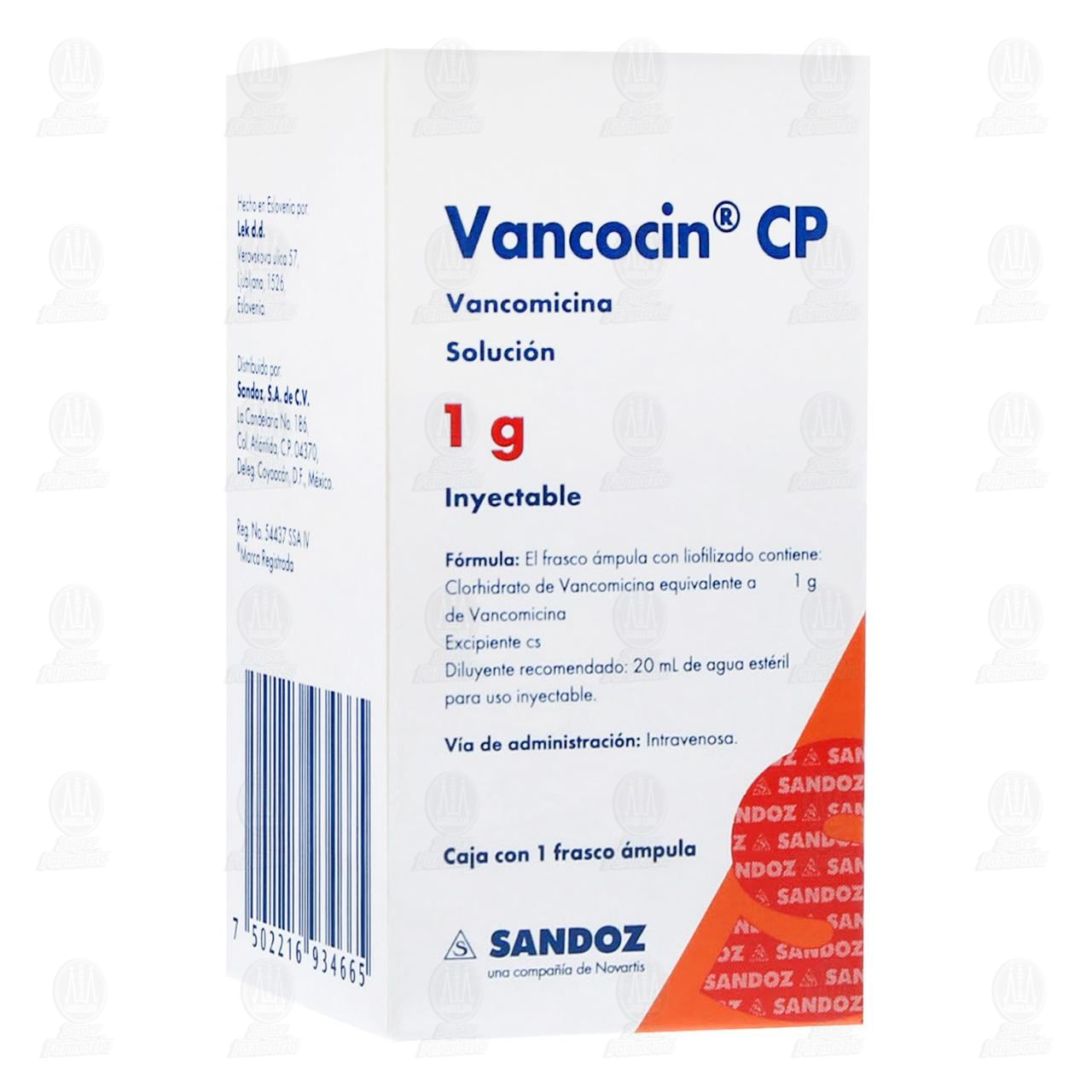 Vancocin CP 1 gr Soluci&oacute;n Inyectable, 1 pz. image number 0