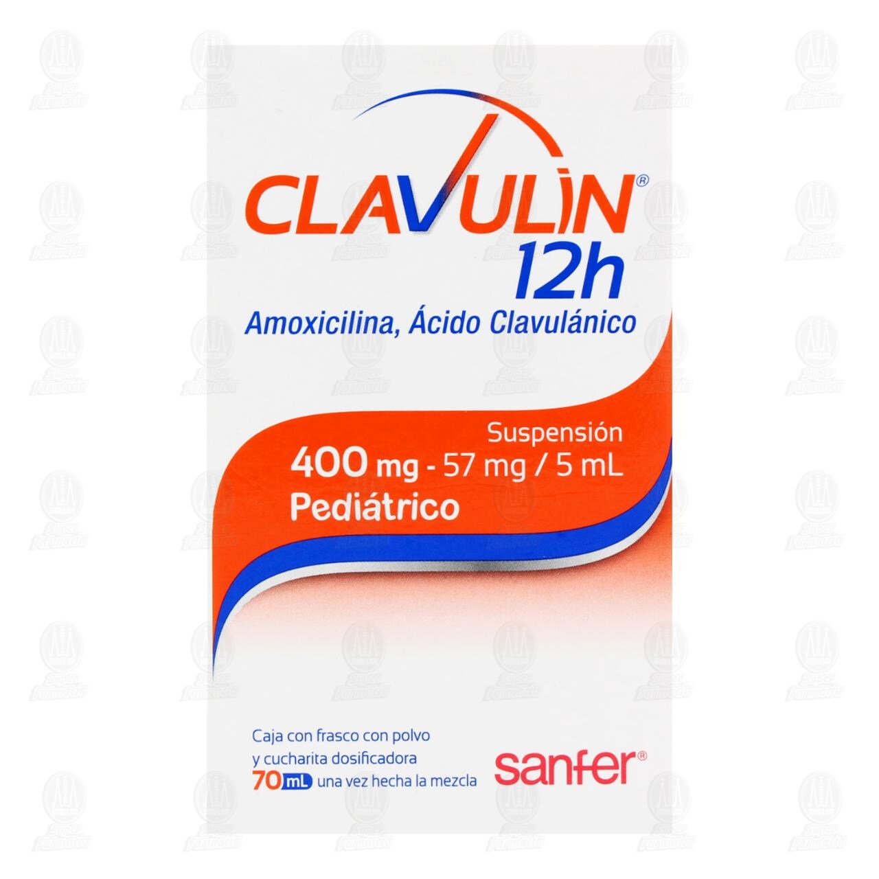 Clavulin 12h 400 mg Suspensi&oacute;n Pedi&aacute;trico, 70 ml. image number 1