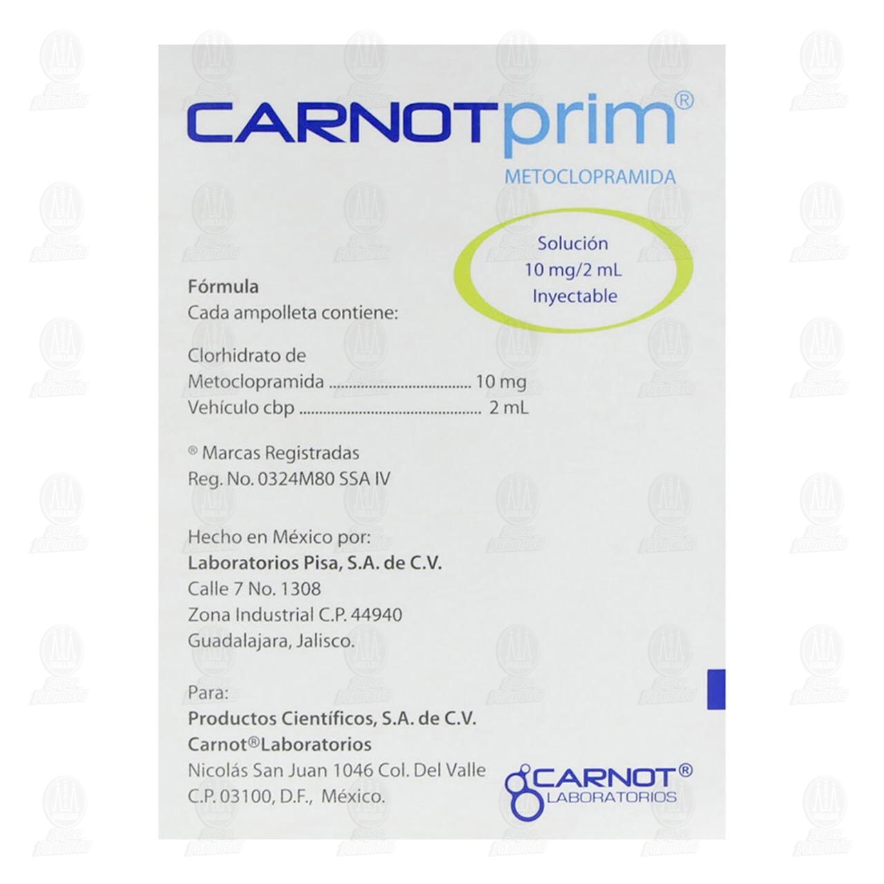Carnotprim 10mg/2ml Soluci&oacute;n Inyectable 6 Ampolletas, de 2 ml c/u. image number 2