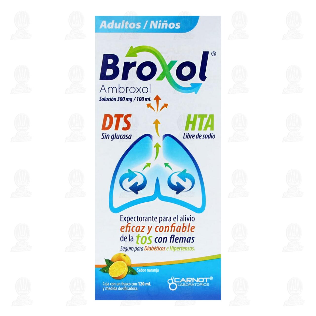 Broxol Soluci&oacute;n Sabor Naranja 300mg/100ml, 120 ml. image number 1