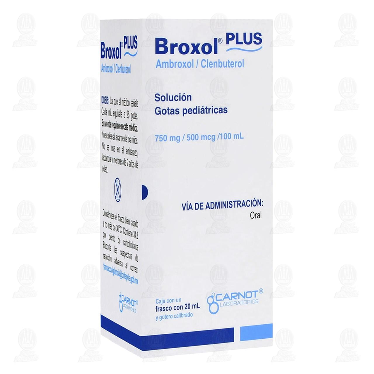 Broxol Plus Gotas Pedi&aacute;tricas 750mg/500mcg/100ml, 20 ml. image number 0