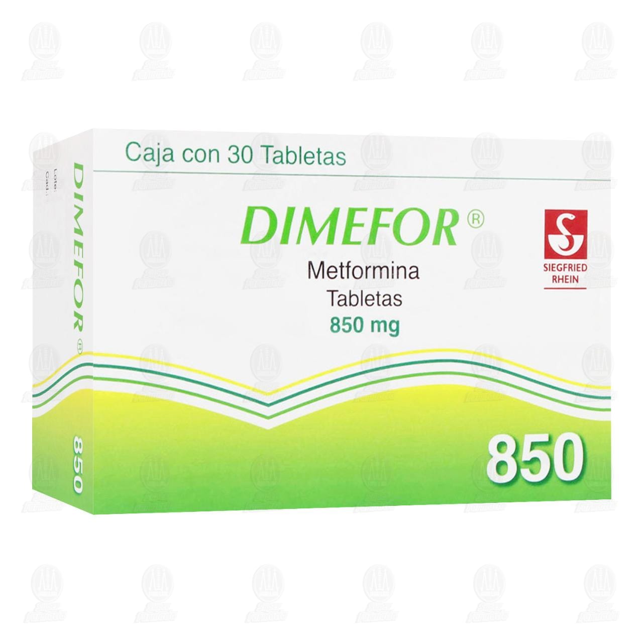 Dimefor 850 mg, 30 Tabletas. image number 0