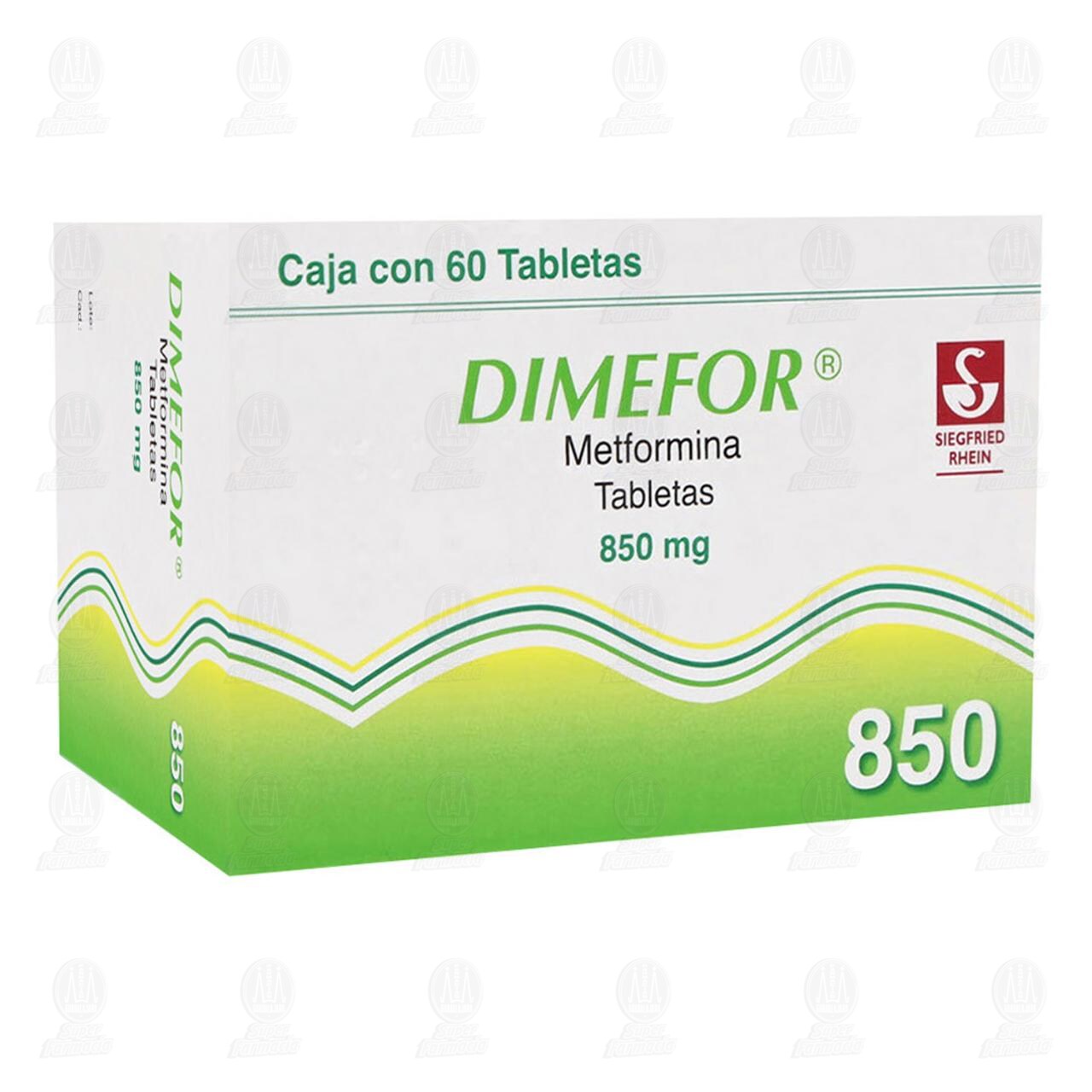 Dimefor 850 mg, 60 Tabletas. image number 0