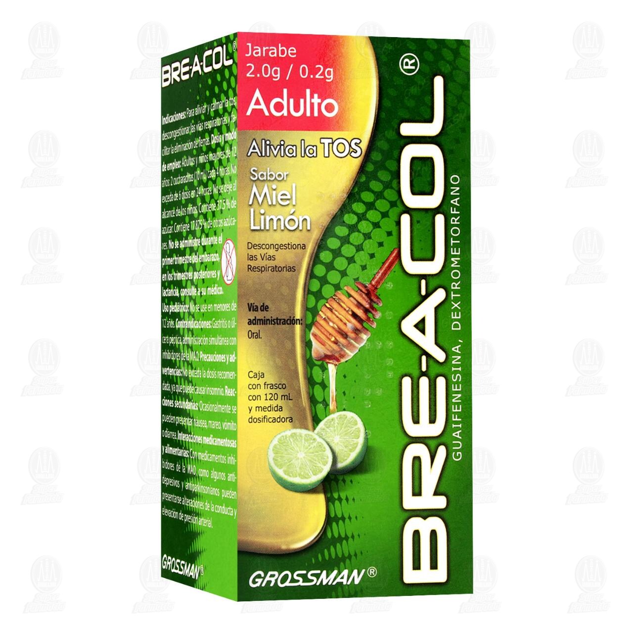 Breacol Adulto 2.0g/0.2g Jarabe, 120 ml. image number 0