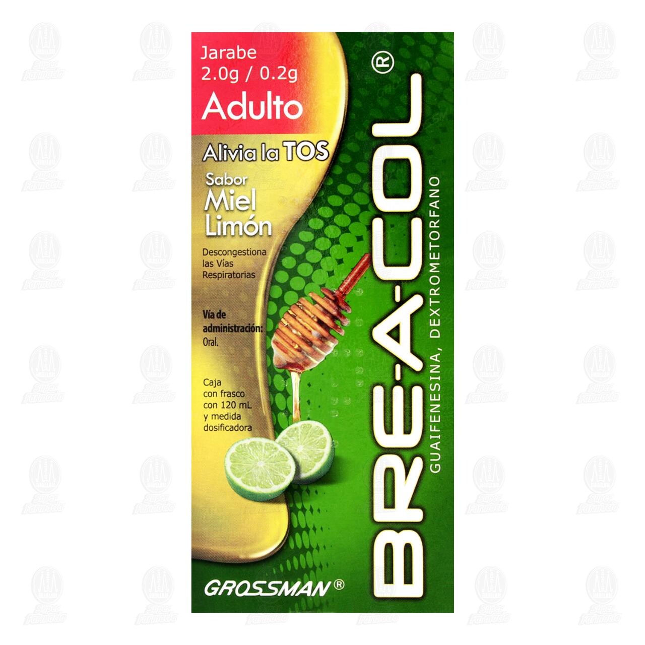 Breacol Adulto 2.0g/0.2g Jarabe, 120 ml. image number 1