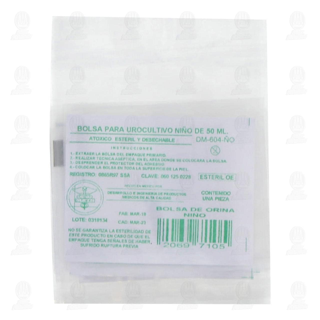 Bolsa Recolectora de Orina 50 ml para Ni&ntilde;o, 1 pz. image number 0