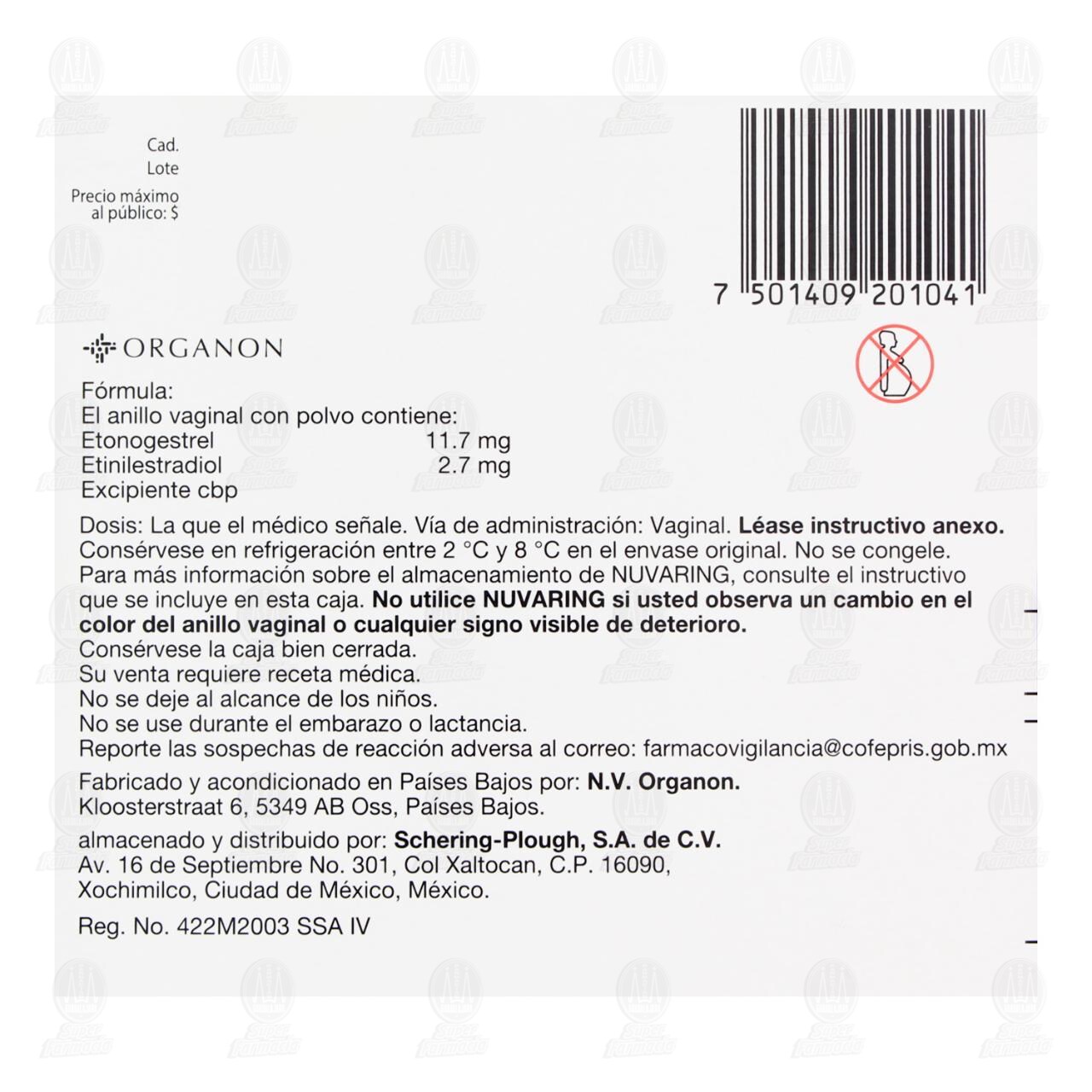 Nuvaring 11.7mg/2.7mg Polvo, 1 pza. image number 2