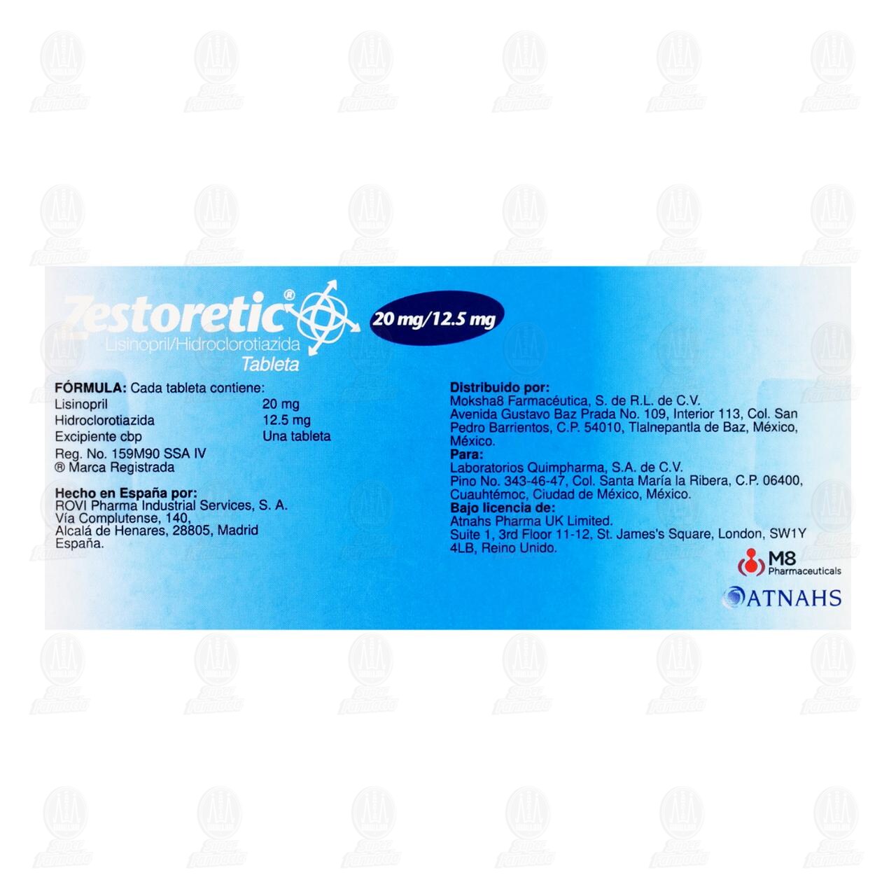Zestoretic 20mg/12.5mg  14 Tabletas. image number 2
