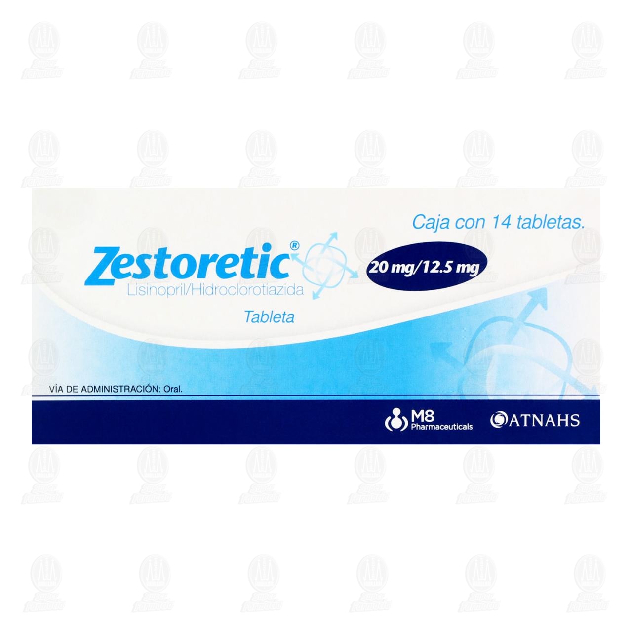Zestoretic 20mg/12.5mg  14 Tabletas. image number 1