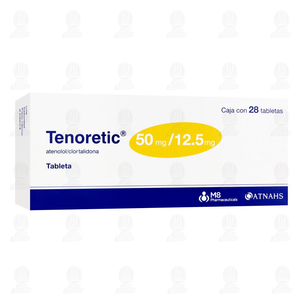 Tenoretic 50mg/12.5mg, 28 Tabletas. image number 0