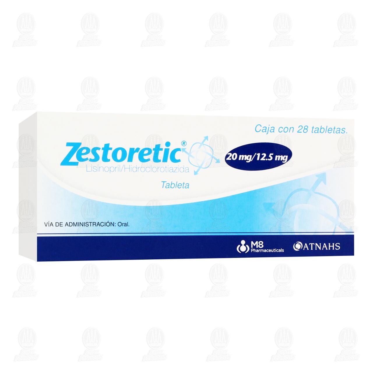 Zestoretic 20mg/12.5mg, 28 Tabletas. image number 0