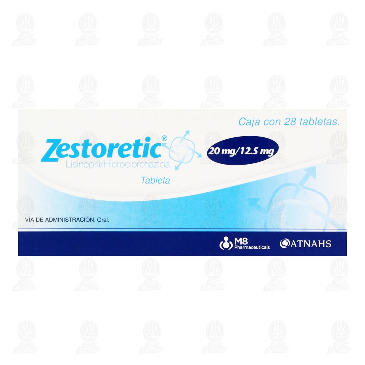 Zestoretic 20mg/12.5mg, 28 Tabletas. image number 1