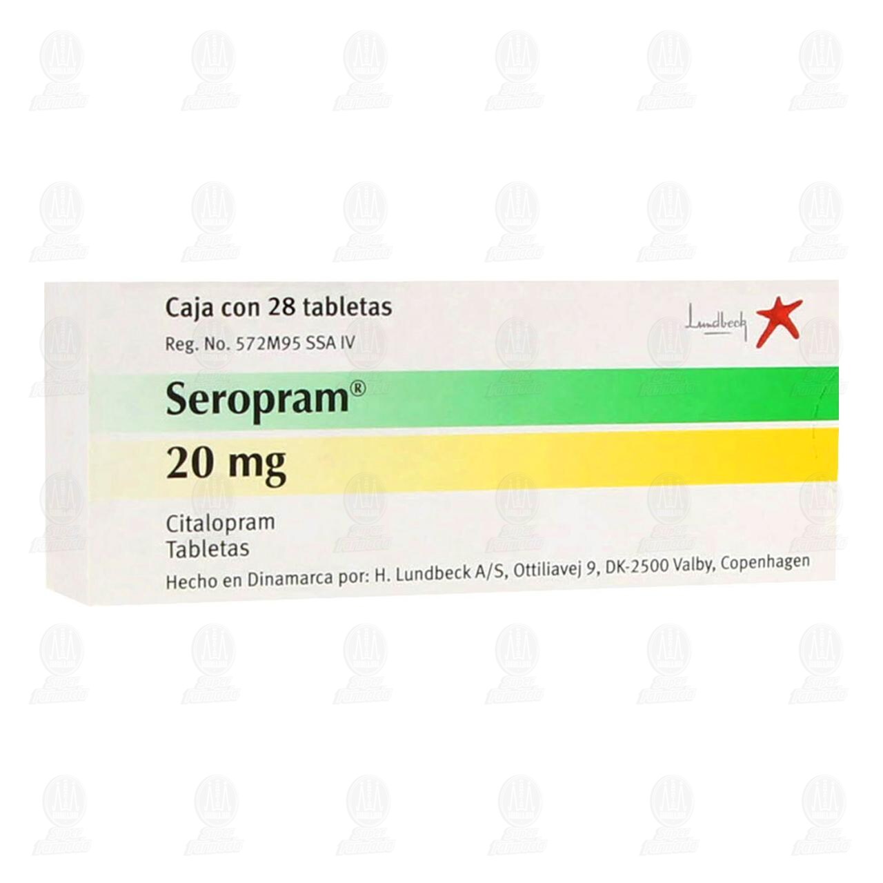 Seropram 20 mg, 28 Tabletas. image number 0