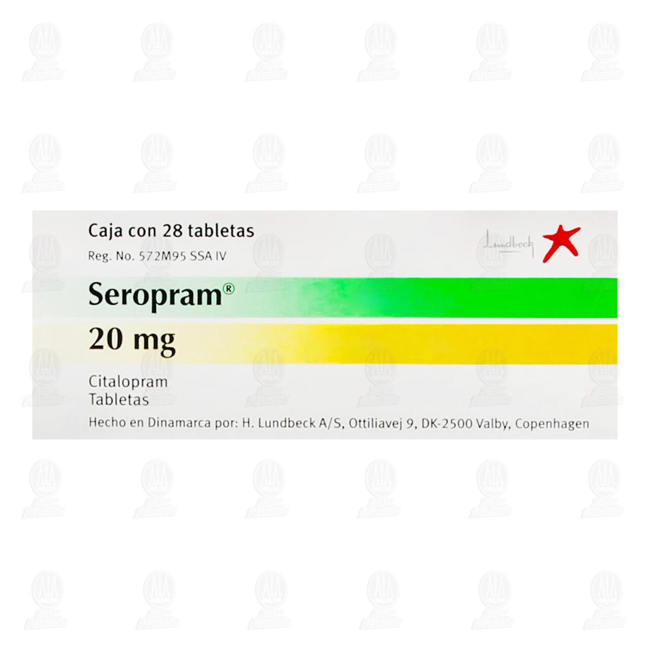 Seropram 20 mg, 28 Tabletas. image number 1