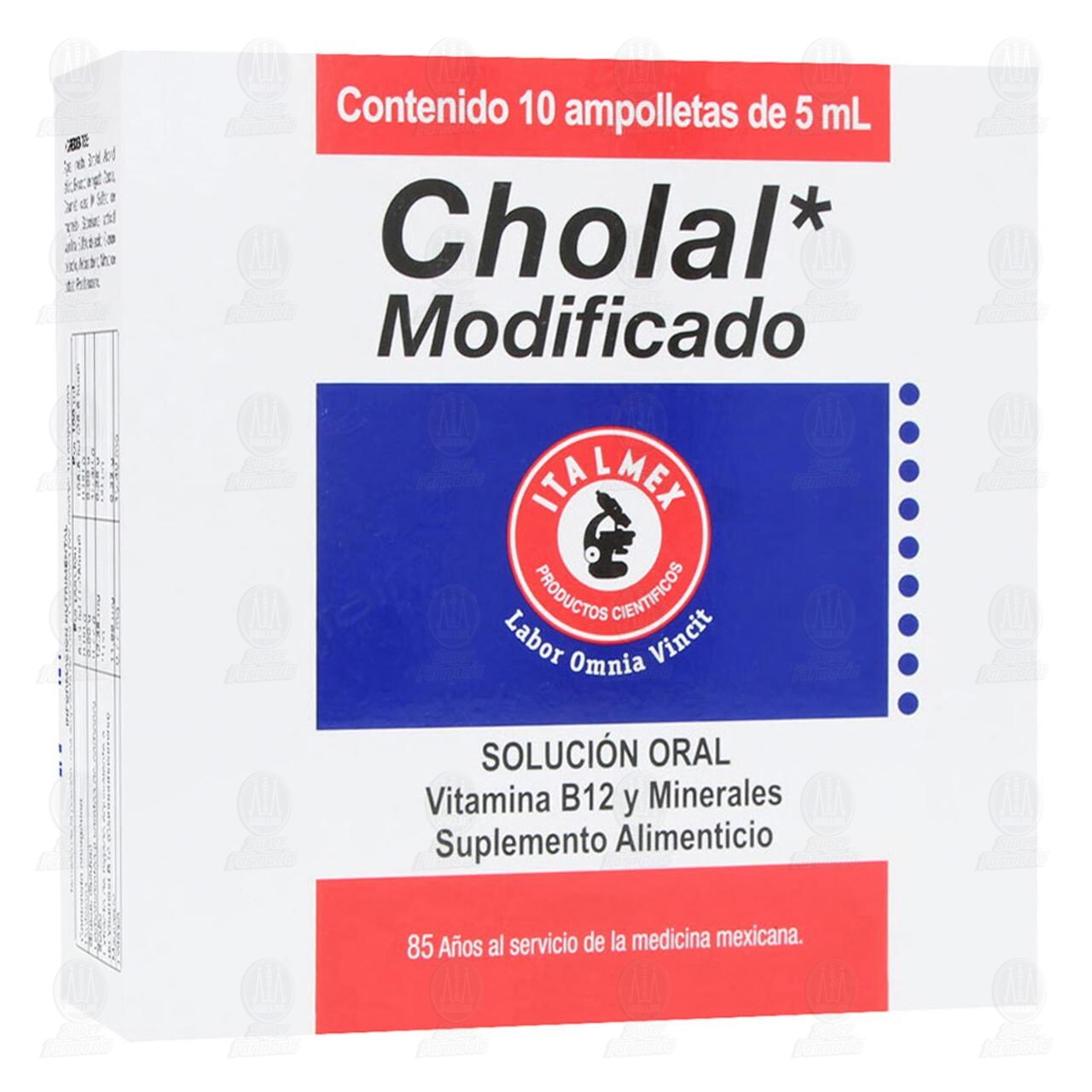 Cholal Modificado Solución, 10 Ampolletas de 5 ml c/u.