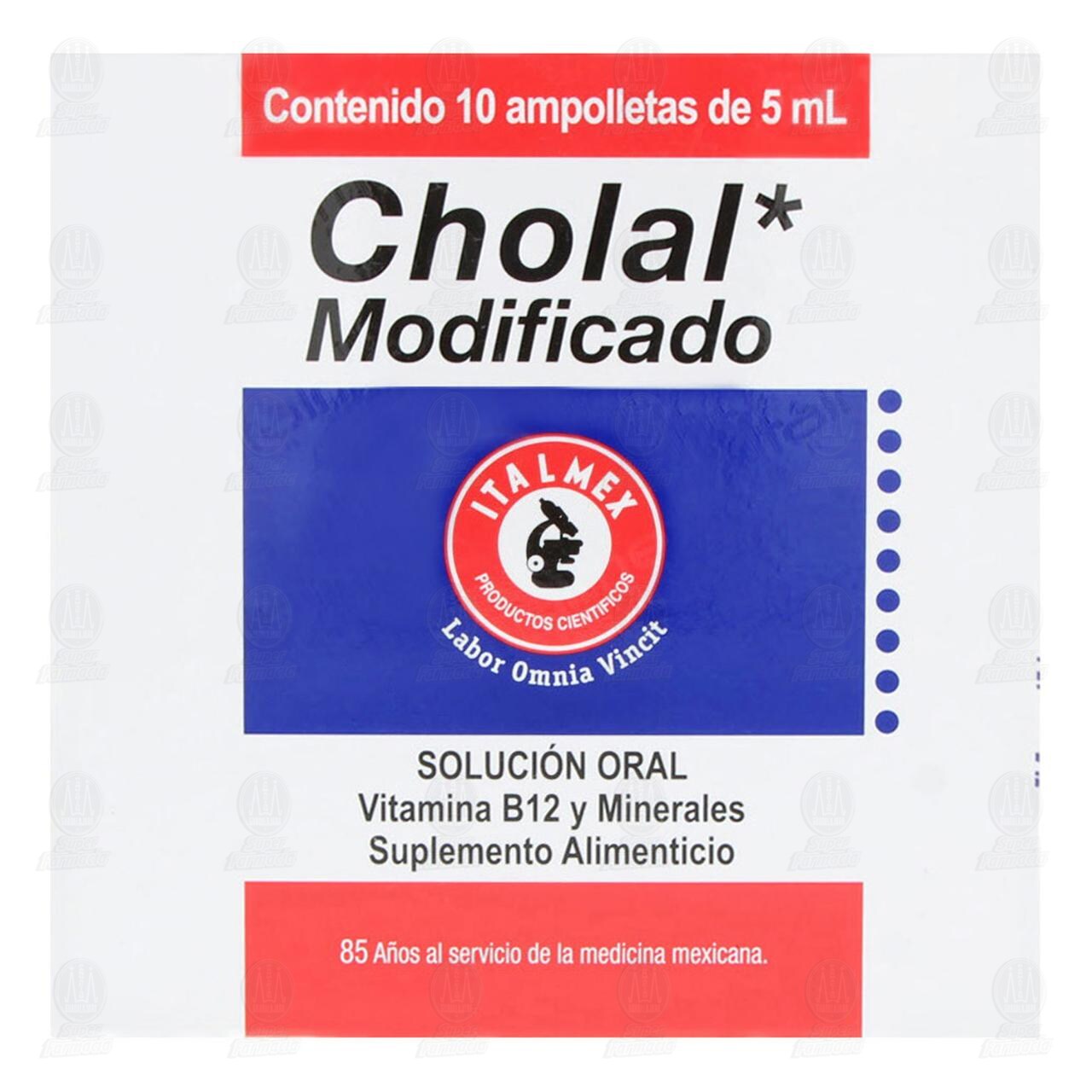 Cholal Modificado Solución, 10 Ampolletas de 5 ml c/u. image number 1