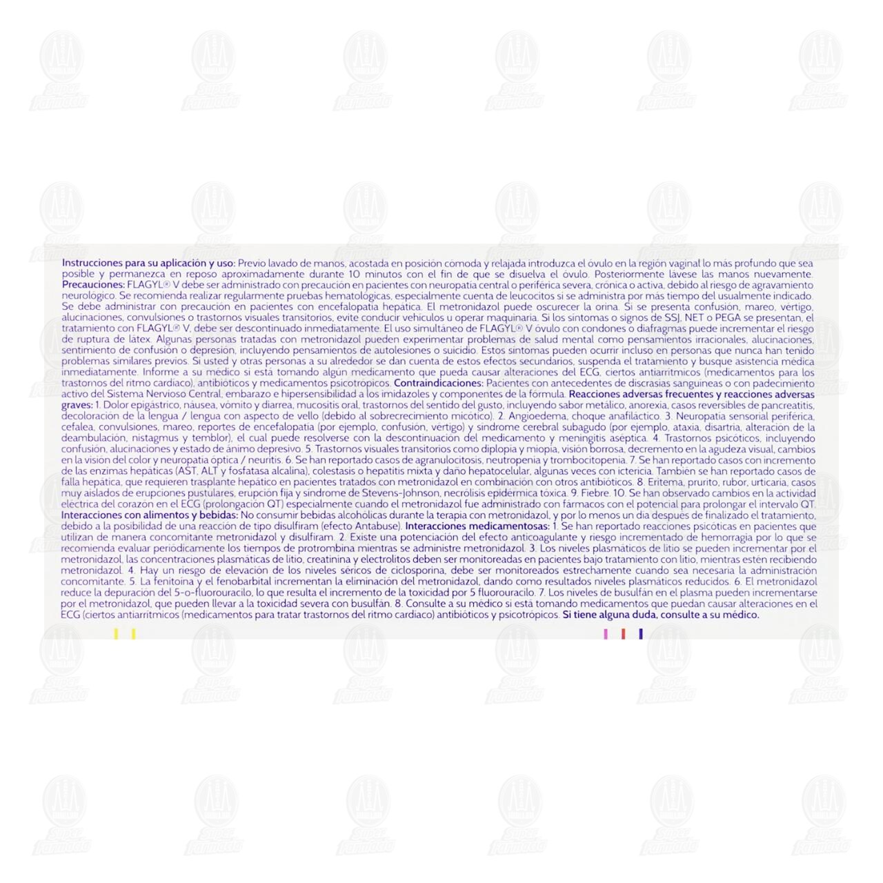 Flagyl V 500 mg, 10 &Oacute;vulos. image number 2
