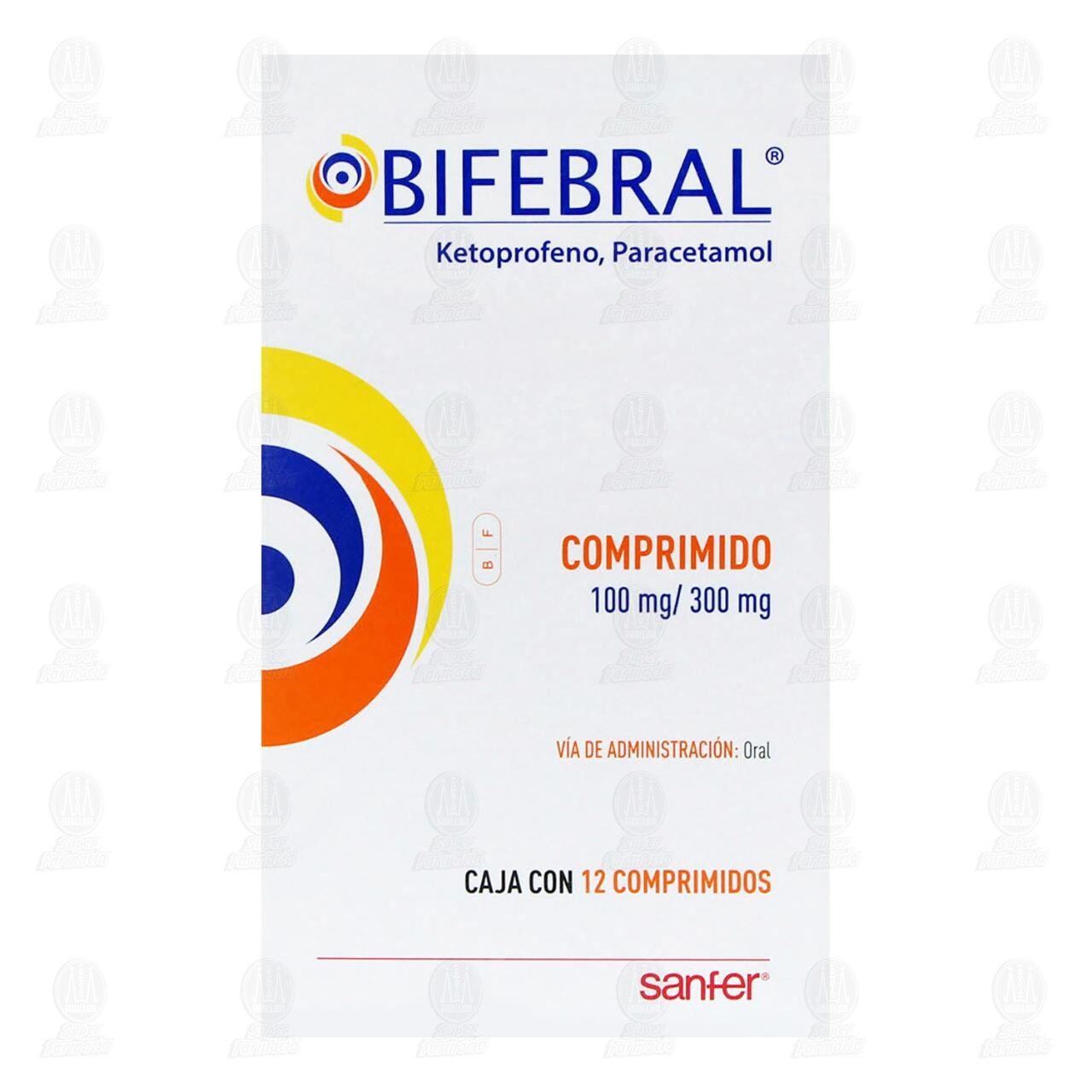 Bifebral 100mg/300mg, 12 Comprimidos. image number 1