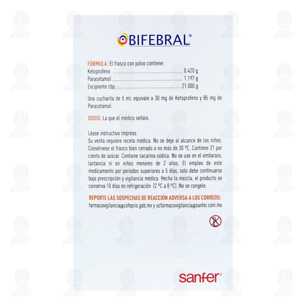 Bifebral 0.6gr,1.71gr/100 ml Suspensi&oacute;n, 70 ml. image number 2