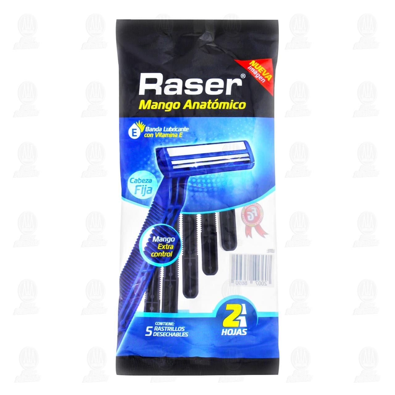 Rastrillos Raser Desechables con Mango Anatómico, 5 pzas.