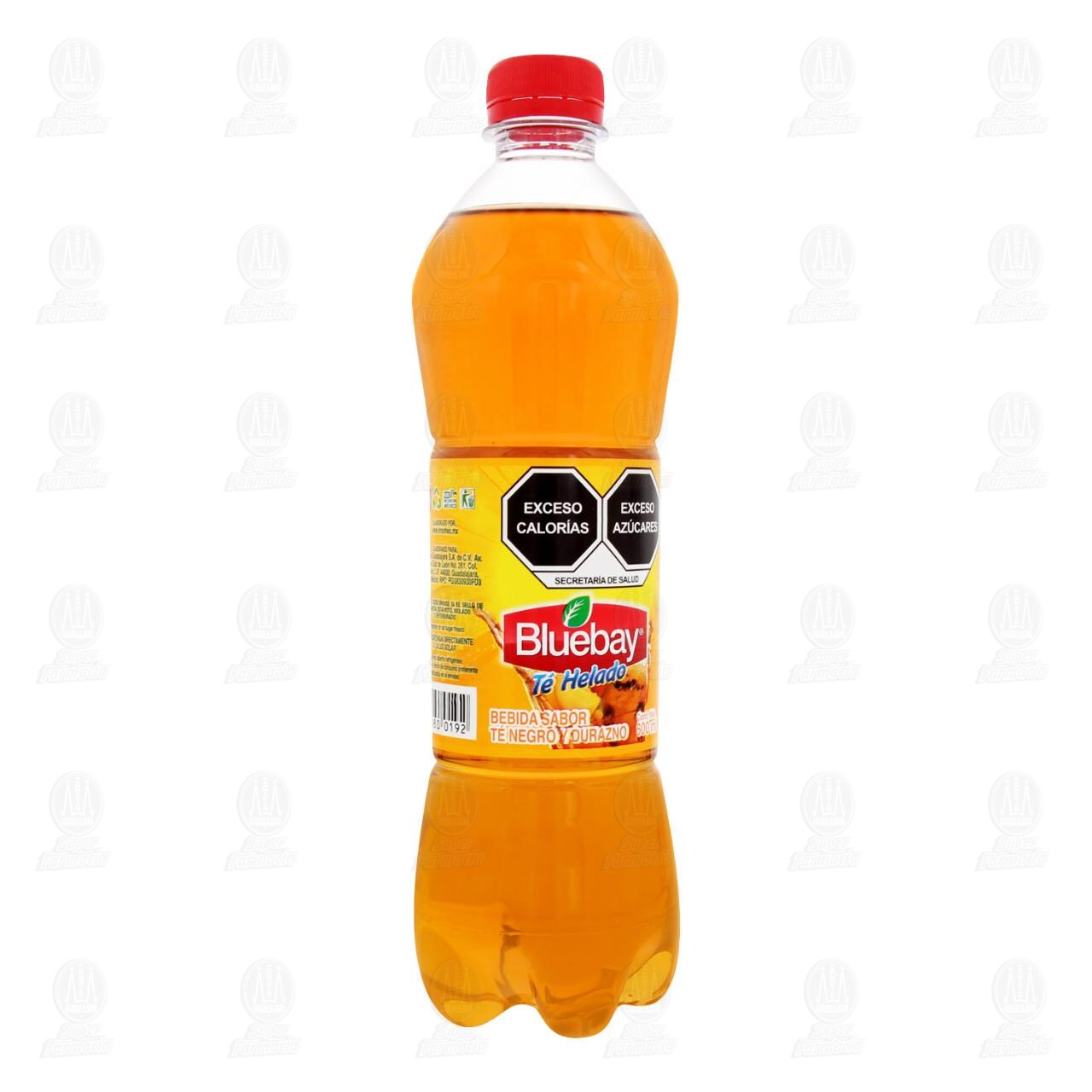Bebida Bluebay Sabor T&eacute; Negro y Durazno, 600 ml.
