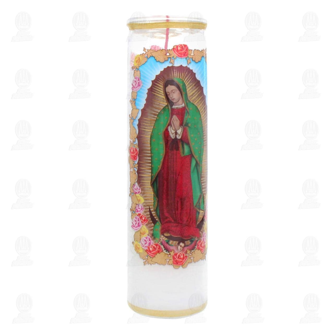 Veladora FG Virgen de Guadalupe en Vaso de Vidrio, 1 pz.