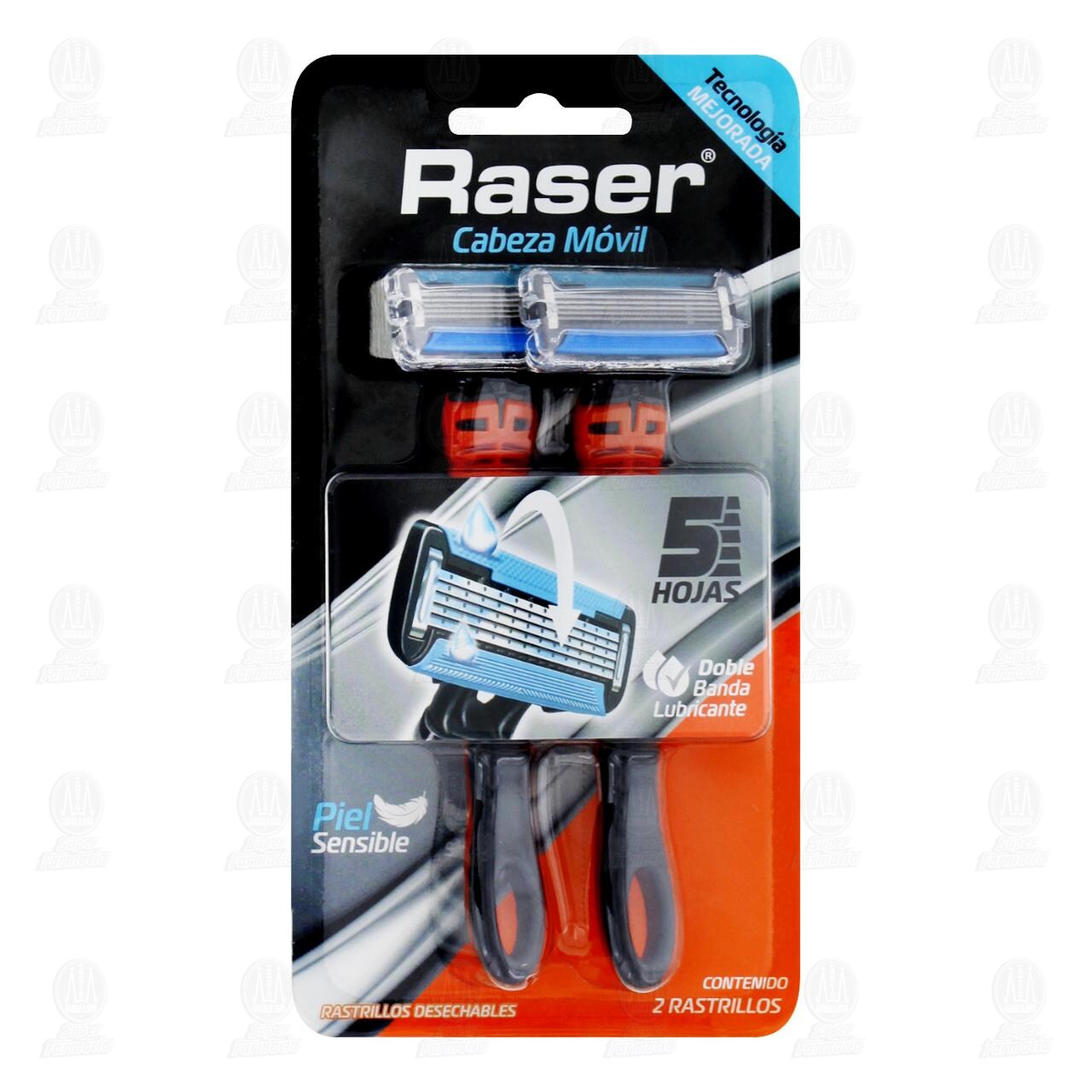 Rastrillos Raser Desechables con Cabeza Móvil, 2 pzas. image number 0