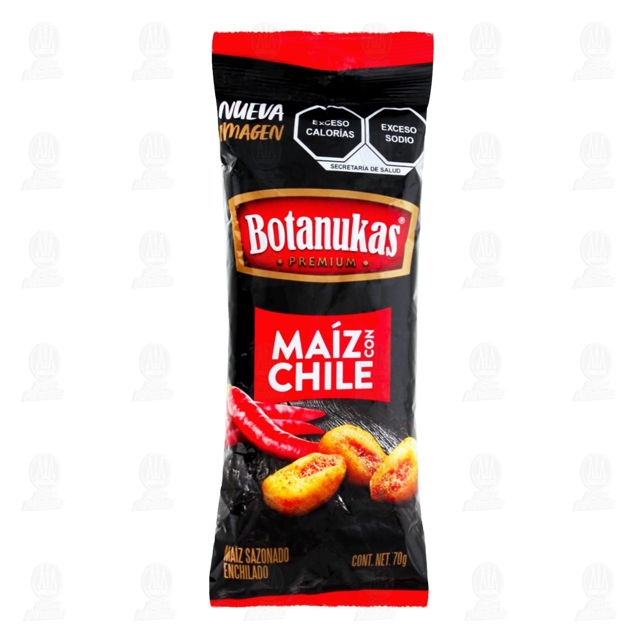 Maíz Botanukas Premium con Chile, 70 gr.