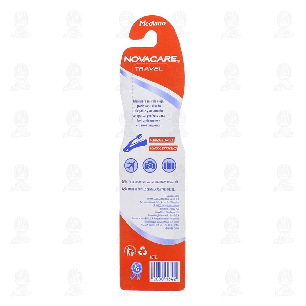 Cepillo NovaCare Travel Tama&ntilde;o Mediano con Hilo Dental Gratis, 2 pzas. image number 1
