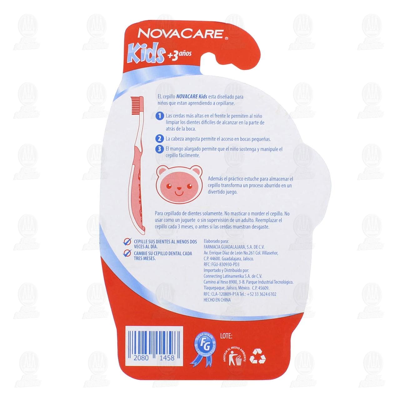 Cepillo Dental NovaCare Kids para Mayores de 3 Años con Estuche, 2 pzas. image number 1