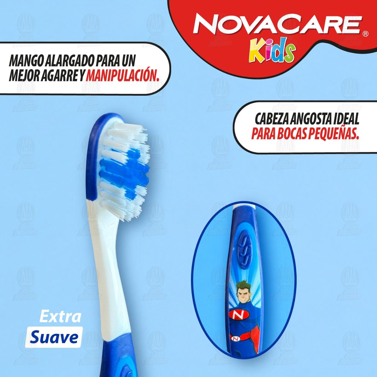 Cepillo Dental NovaCare Kids Superh&eacute;roe para Ni&ntilde;os de 2 a 4 a&ntilde;os, 1 pz. image number 2