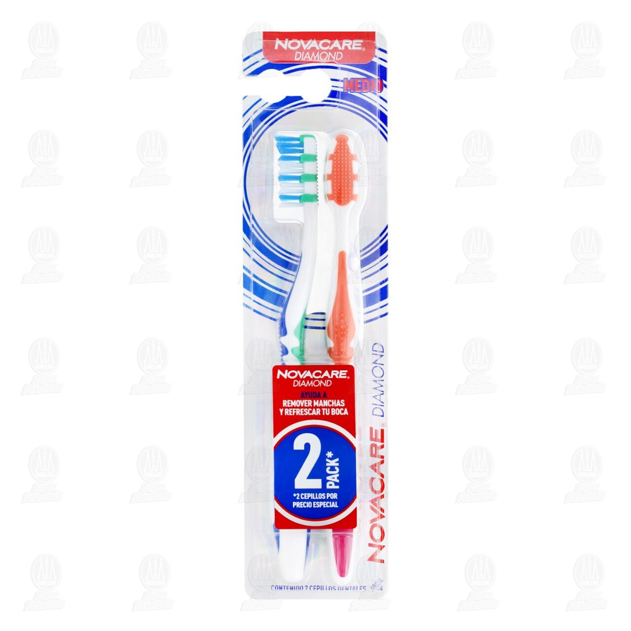 Pack Cepillos Dentales NovaCare Diamond Tama&ntilde;o Medio, 2 pzas. image number 0