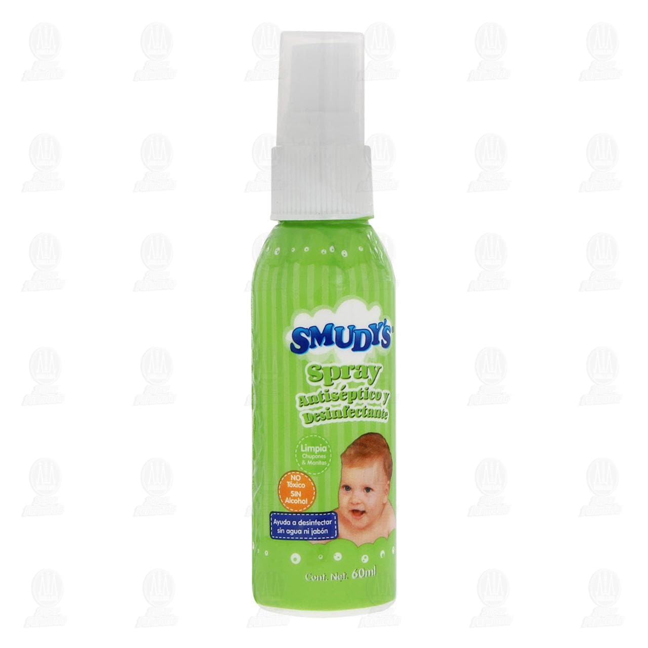 Desinfectante Smudy's Antiséptico en Spray Limpia Chupones y Manitas, 60 ml.