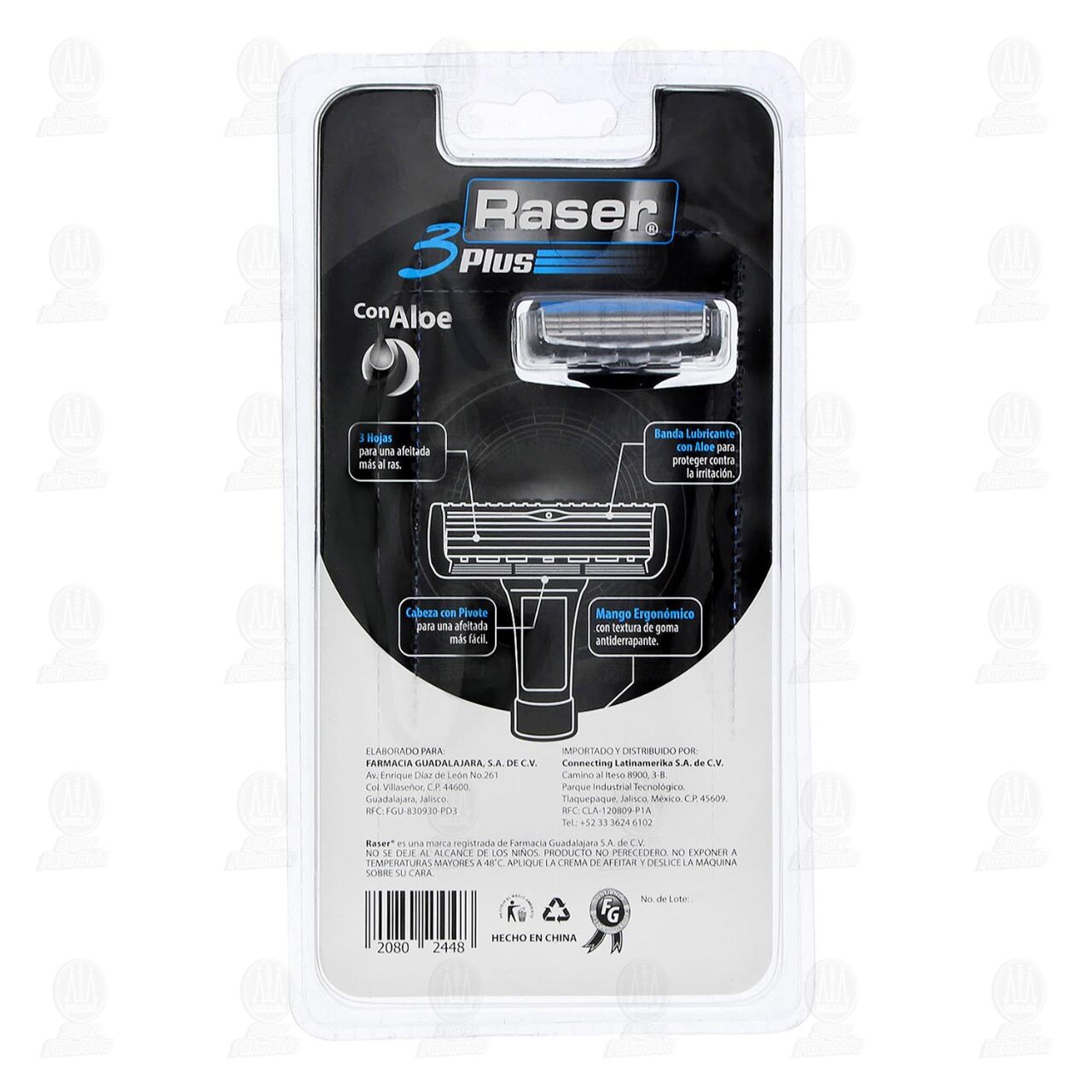 Maquina para Afeitar Raser 3Plus con 2 Cartuchos, 3 pzas. image number 1