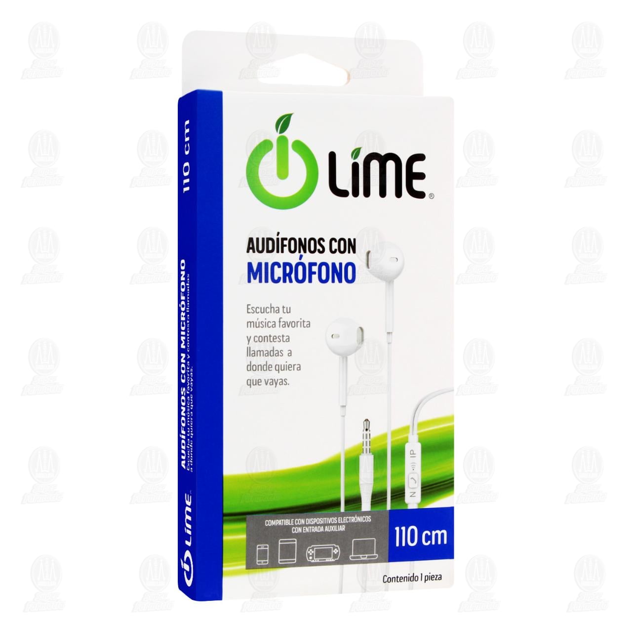 Imagen para Audífonos Lime con Micrófono, 1 pz.