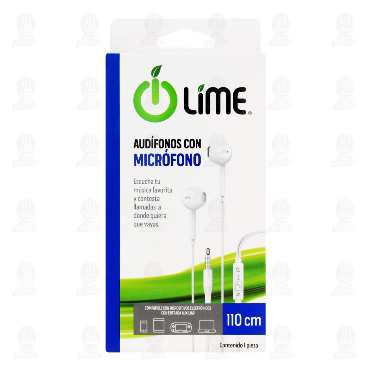 Audífonos Lime con Micrófono, 1 pz. image number 1