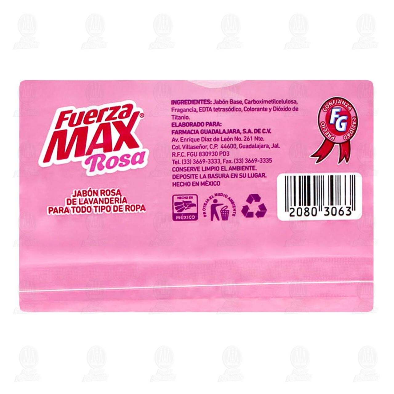 Jabón de lavandería Fuerza Max Rosa con Fragancia Mejorada, 350 gr. image number 2