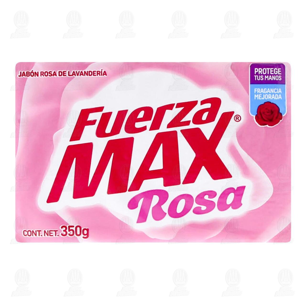 Jabón de lavandería Fuerza Max Rosa con Fragancia Mejorada, 350 gr. image number 1