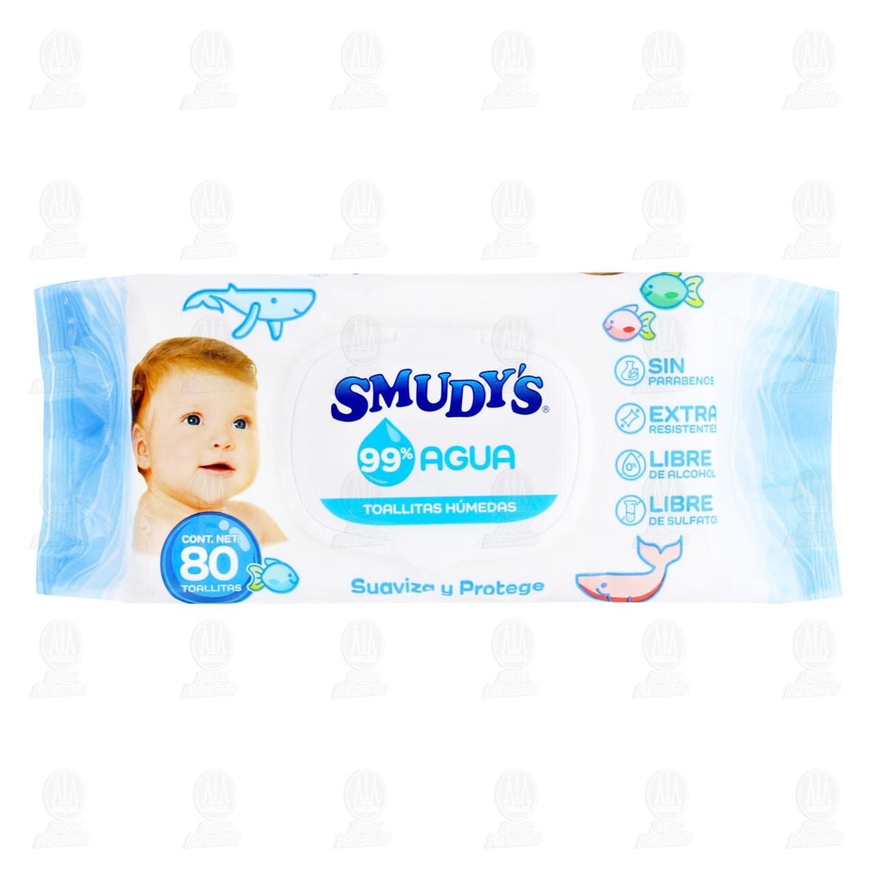 Toallitas para Bebé Smudy's Suaviza y Protege, 80 pzas.