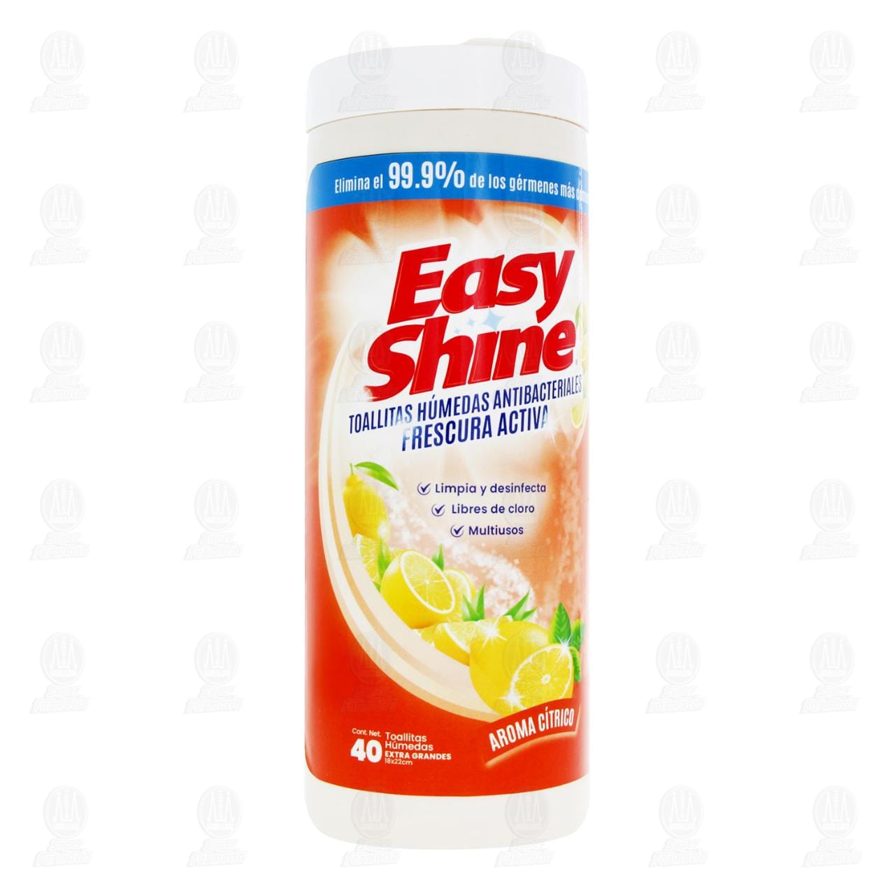 Toallitas Húmedas Easy Shine Extra Grandes Antibacteriales Aroma Cítrico, 40 pzas.